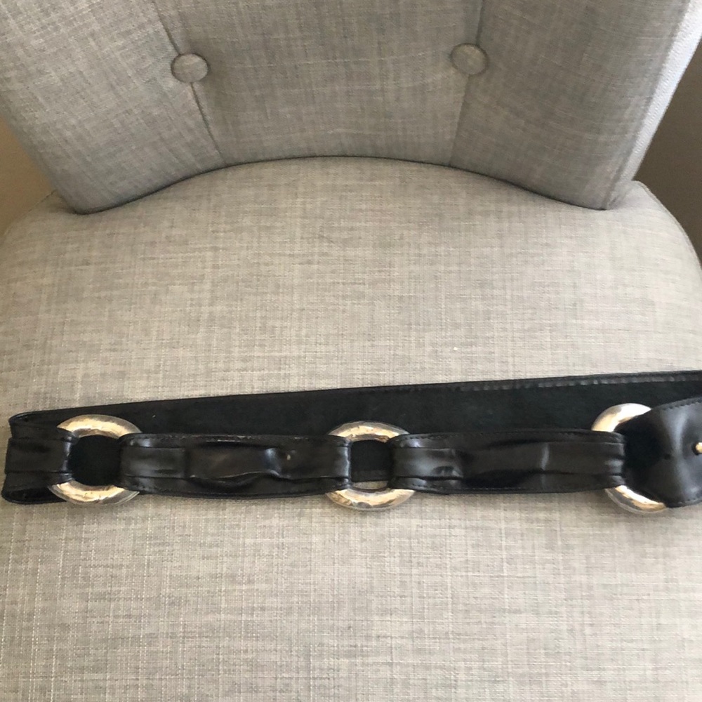 Black leather belt